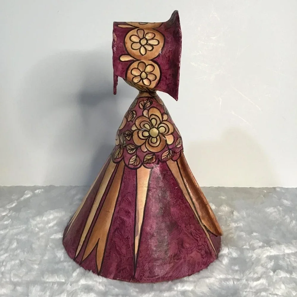 Hector Ruiz Vintage Hand Painted Paper Mache Folk Art Doll Figurine Southwestern